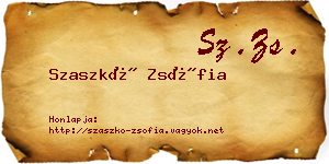 Szaszkó Zsófia névjegykártya
