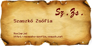 Szaszkó Zsófia névjegykártya