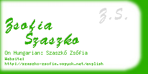 zsofia szaszko business card